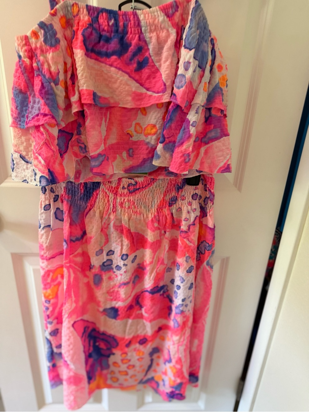 Lilly Pulitzer Pink Multi-Color Off-Shoulder Ruffle Dress - Picture 8 of 8